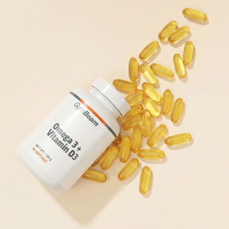 Acizi grași + vitamina D3 supliment alimentar GymBeam Omega 3 + D3 90 kapsułek 2