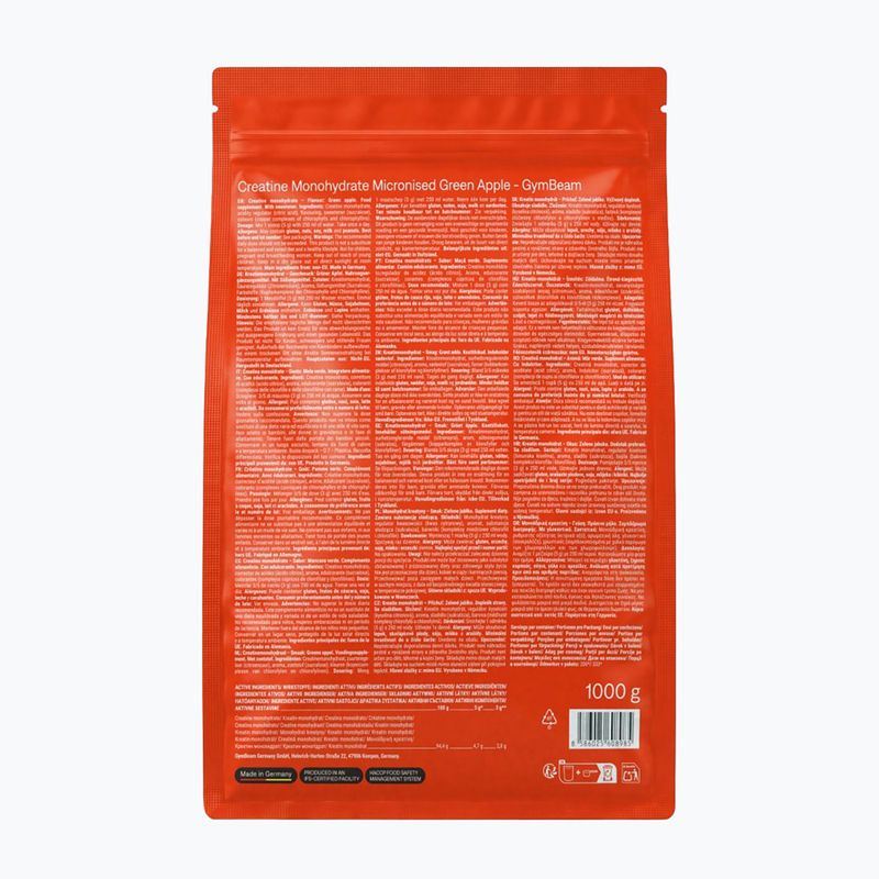 Creatină GymBeam 1000 g green apple 2