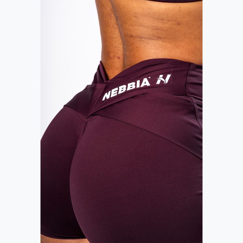 Pantaloni scurți de antrenament pentru femei NEBBIA Strong Beauty dark red 6