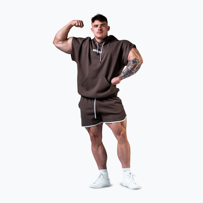 Pantaloni scurți de antrenament pentru bărbați NEBBIA Hero brown 2