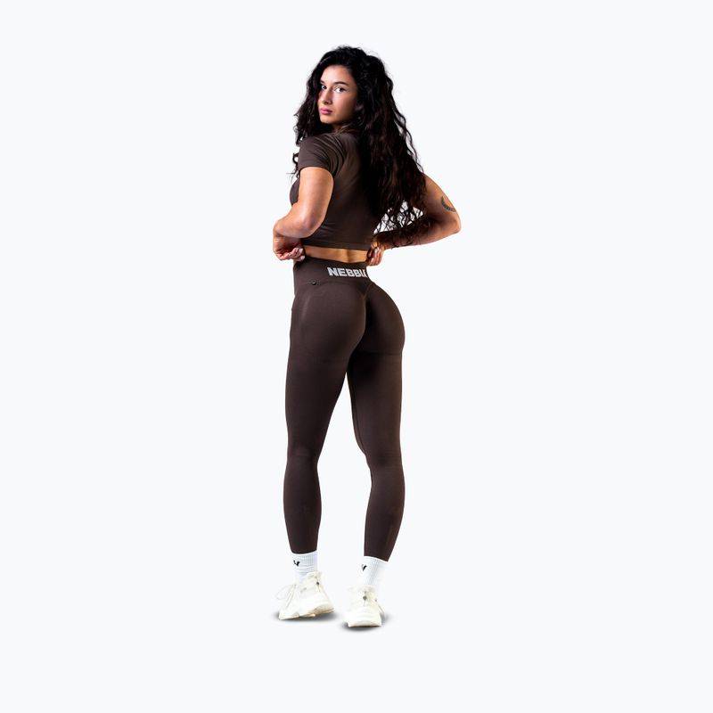 Colanți de antrenament pentru femei NEBBIA Power maro închis 2
