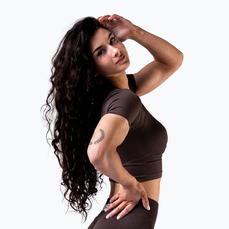 Top de antrenament pentru femei NEBBIA Power dark brown 3