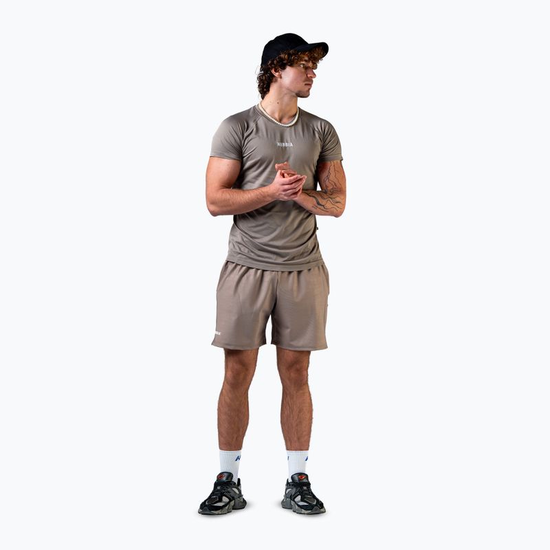 Tricou de antrenament bărbați NEBBIA Power light brown ash 2