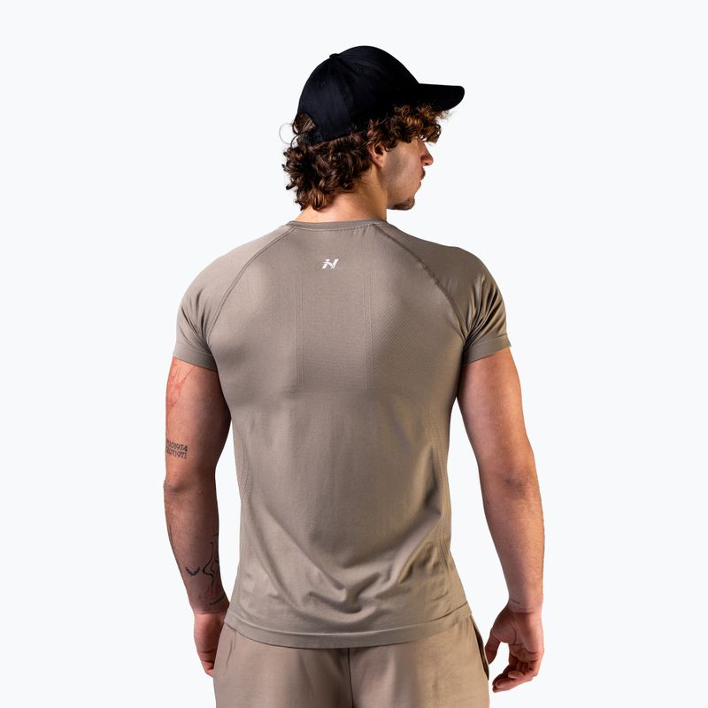 Tricou de antrenament bărbați NEBBIA Power light brown ash 3