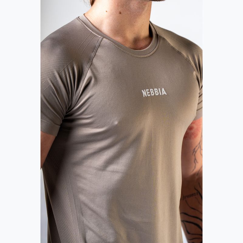 Tricou de antrenament bărbați NEBBIA Power light brown ash 4