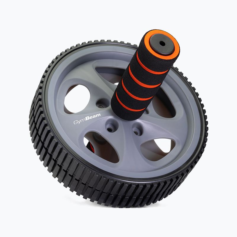 Roata pentru exerciții pentru mușchii abdominali GymBeam Ab Wheel negru/gri/oranj 2