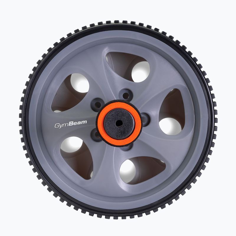 Roata pentru exerciții pentru mușchii abdominali GymBeam Ab Wheel negru/gri/oranj 3
