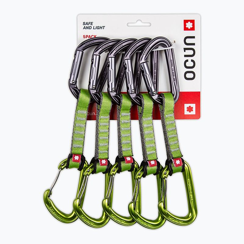 Expres de cățărare Ocun Hawk QD Combi PA 10 cm 5 buc. green