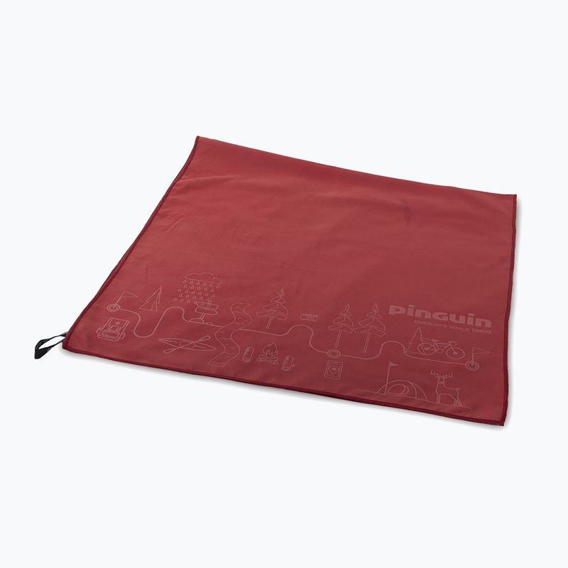 Pinguin Micro Towel Map XL prosop cu uscare rapidă roșu