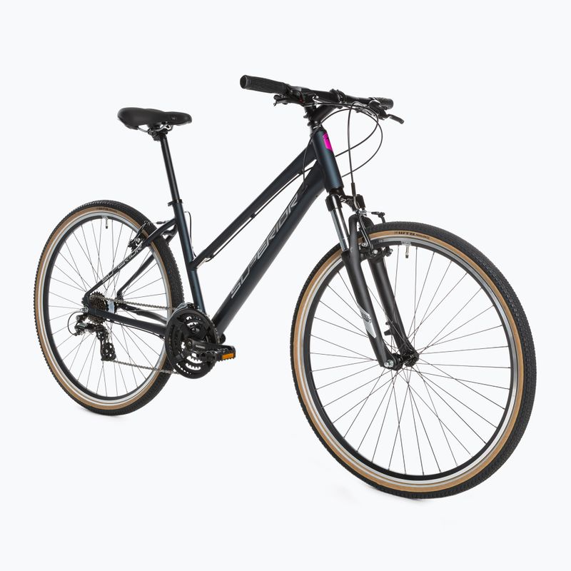 Bicicleta de cross pentru femei Superior RX 510 L albastru mat de noapte/argintiu/galben neon 2