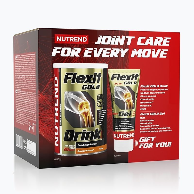 Set Flexit Drink Gold + Flexit Gold Gel Nutrend regenerare articulară 400 g portocaliu + 100 ml VS-859401