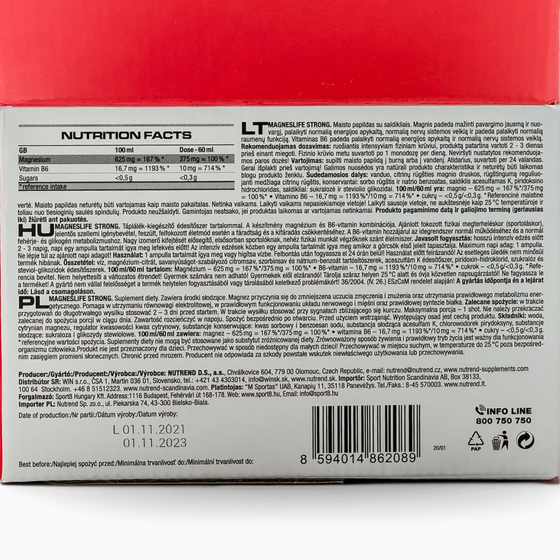 Magneslife Nutrend 20X60 ml magneziu VT-080-1200-XX 3