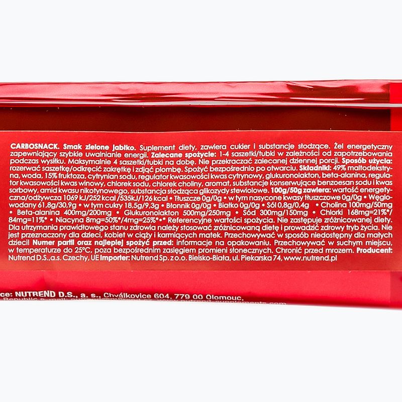 Nutrend Carbosnack gel energizant Carbosnack pliculeț 50g măr verde VG-004-50-ZJ 2