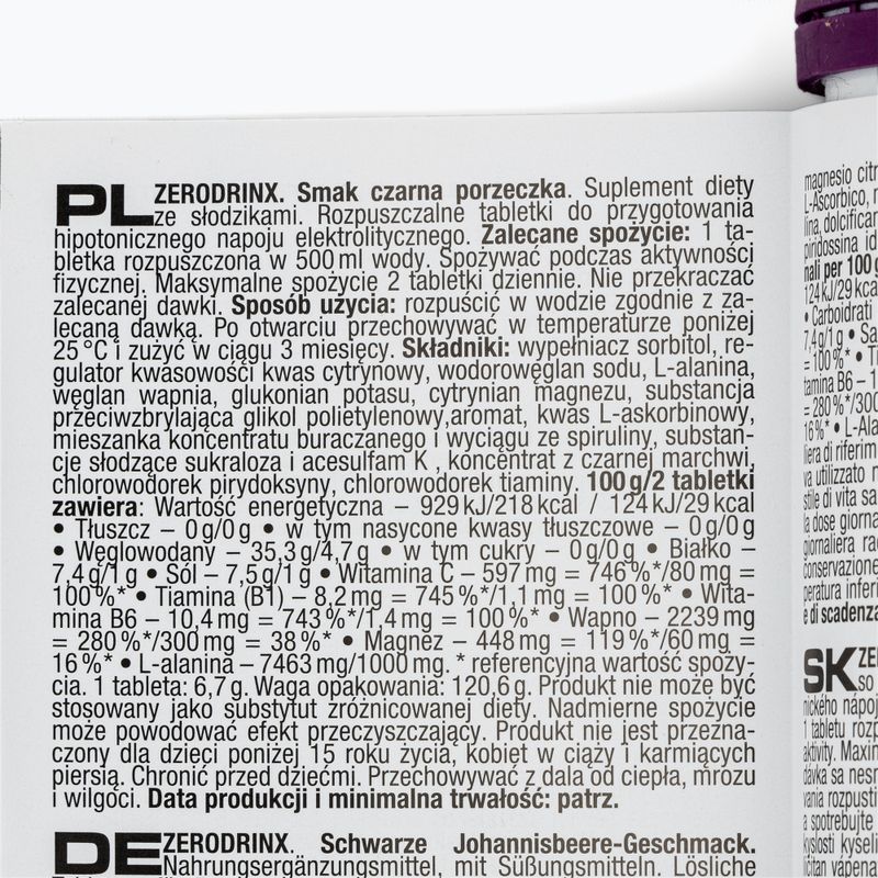 Nutrend băutură hipotonică Zero Drinx 18 comprimate coacăze VR-016-18-ČR 2