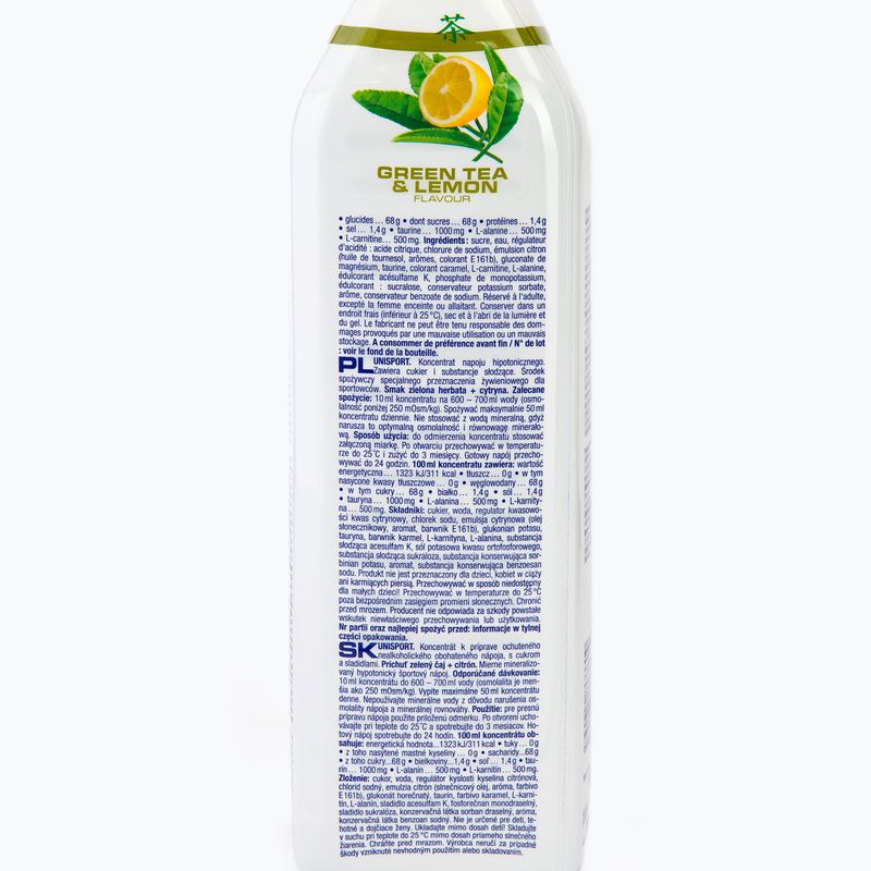 Băutură cu ceai verde și lămâie Nutrend Unisport 1000Ml, alb și verde 2