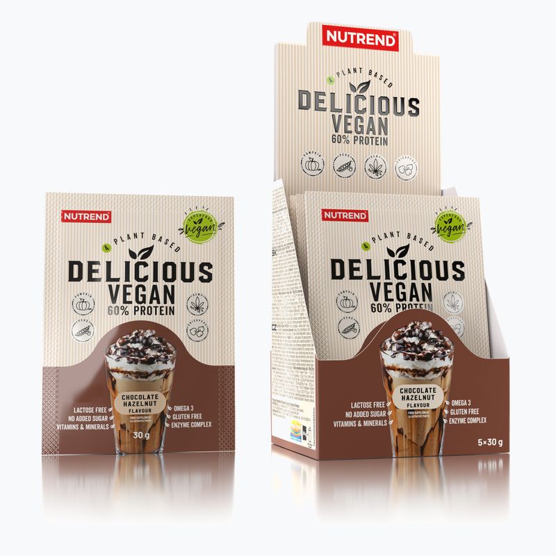 Nutrend Delicious Vegan Protein Shake 5X30g ciocolată-alune VS-105-150-ČLO