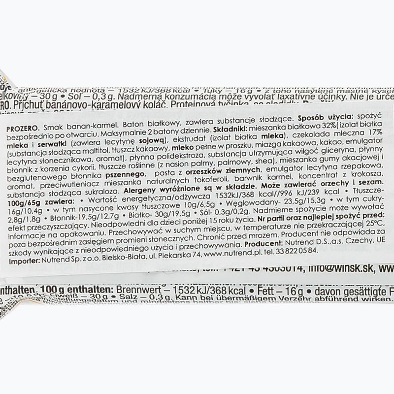 Nutrend Pro Zero bară proteică Pro Zero 65g banane-caramel VM-060-65-BKA 2