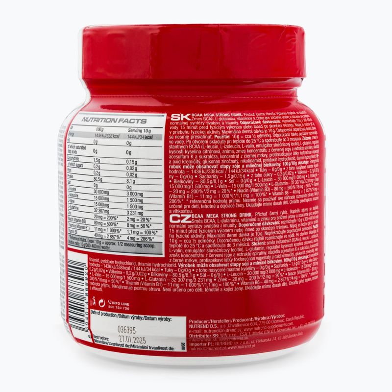 BCAA Mega Strong Nutrend aminoacizi 400g coacăze negre VS-106-400-ČR 3