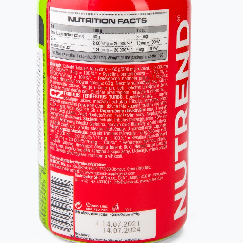120 de capsule Nutrend Tribulus Terrestris Turbo capsules, verde, VR-046-120-xx 3