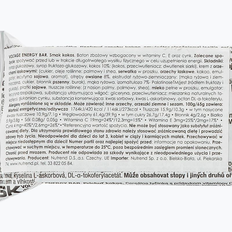 Nutrend Voltage Energy Bar 65g nucă de cocos VM-034-65-KO 2