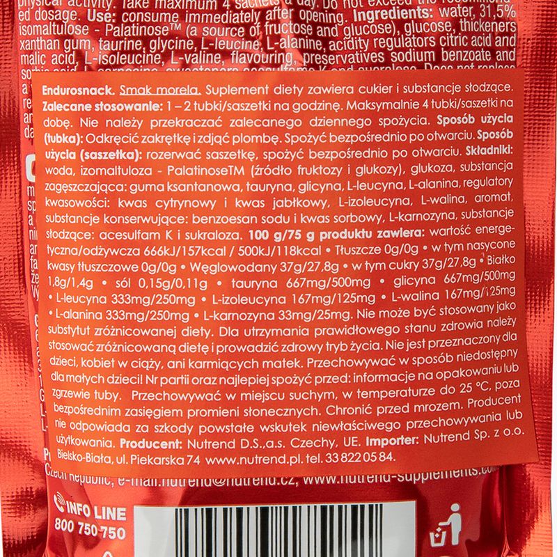 Nutrend energy gel Endurosnack pliculeț 75g caise VG-005-75-ME 3