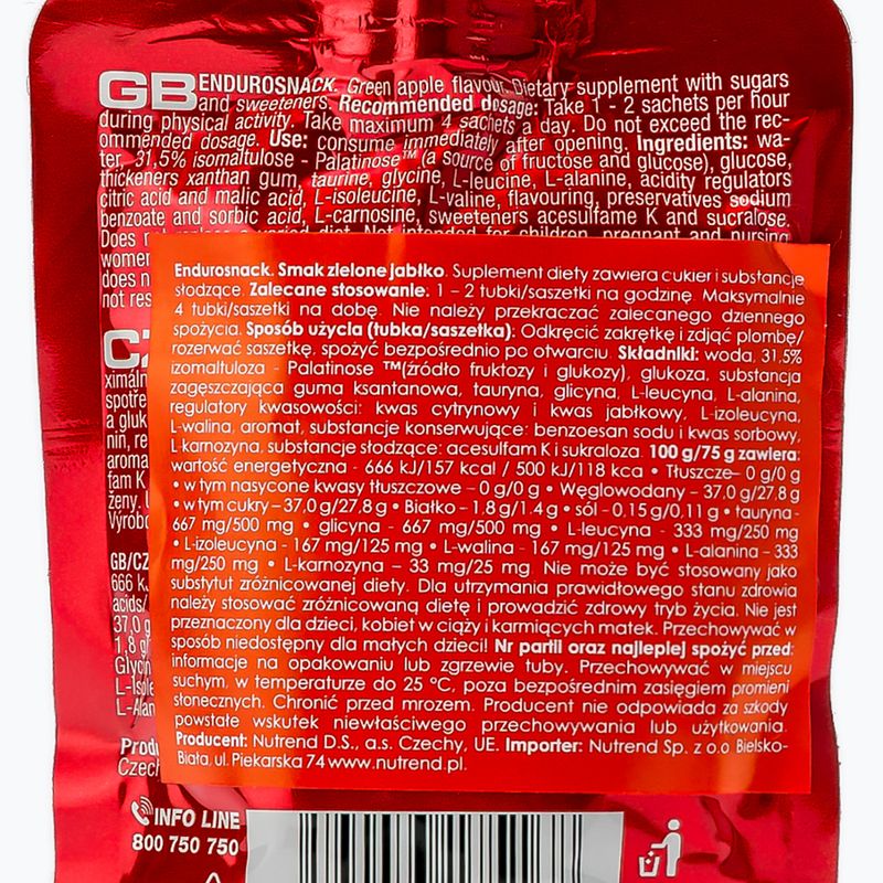 Nutrend Endurosnack gel energizant Endurosnack pliculeț 75g măr verde VG-005-75-ZJ 2