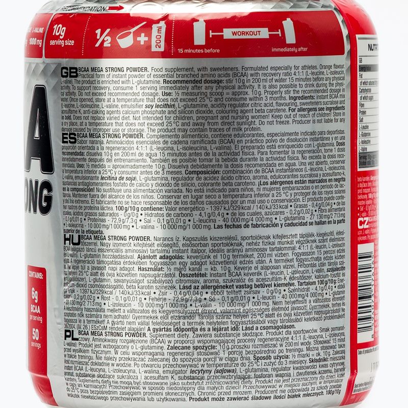 Bcaa Nutrend Mega Strong Powder 500G portocaliu VS-045-500-PO 2