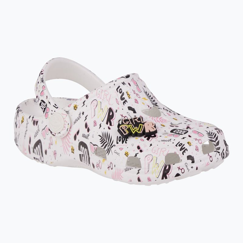Coqui Big Frog sandale albe pentru fete pwr/amulet