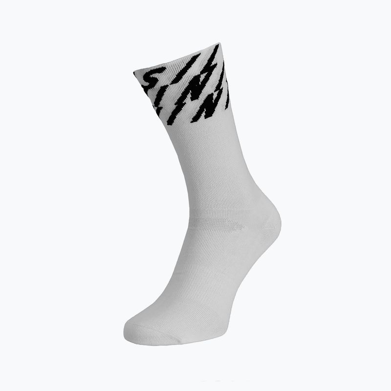 Șosete de ciclism SILVINI Oglio alb-negre 3120-UA1634/1083