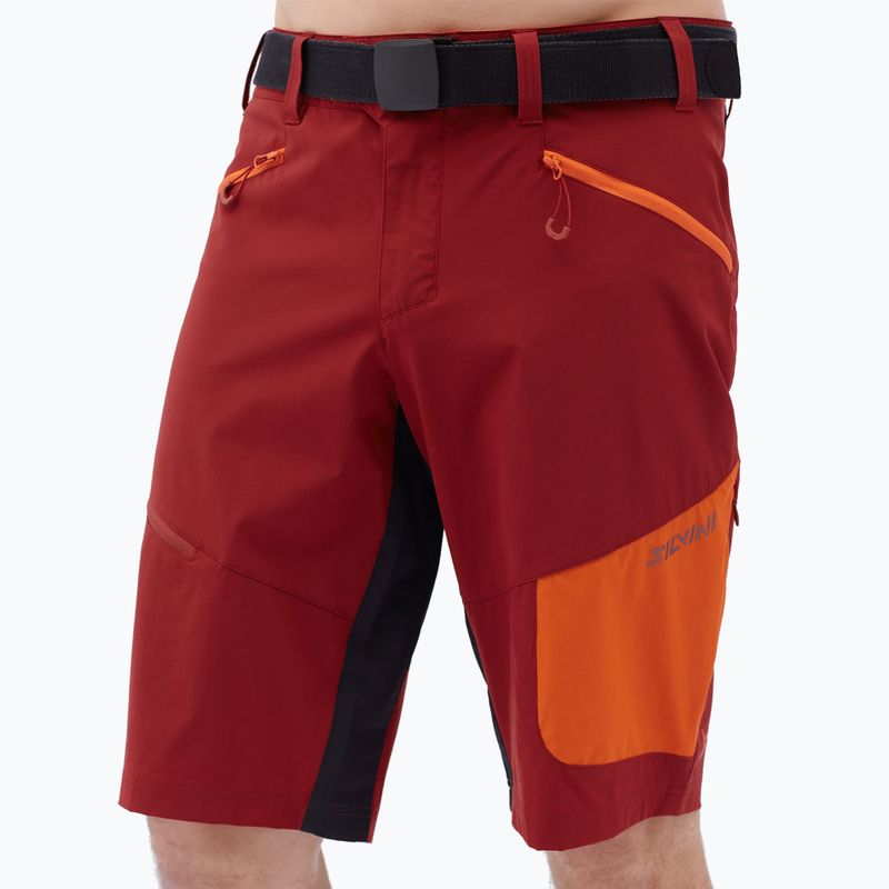 Pantaloni scurți de ciclism pentru bărbați SILVINI Rango Pro merlot/oranj SILVINI Rango Pro merlot/orange