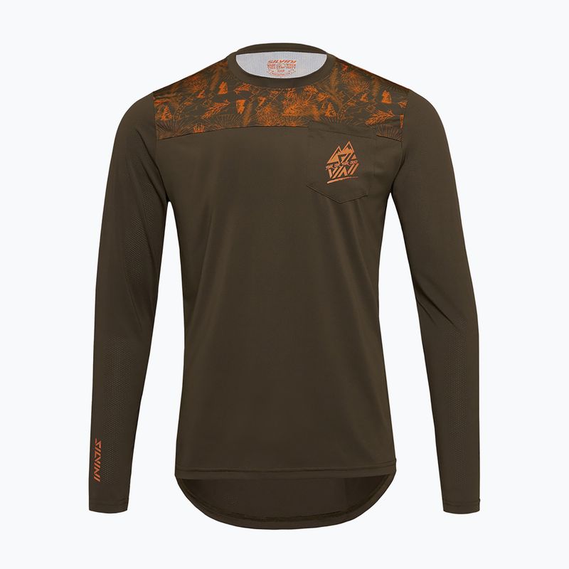 Longsleeve de ciclism pentru bărbați SILVINI Ello olive/orange