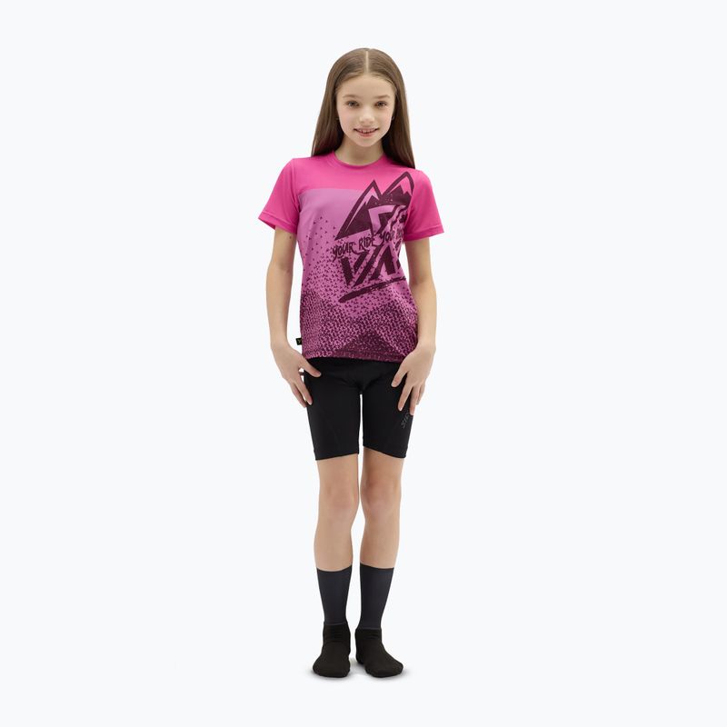 Tricou de ciclism pentru copii  SILVINI Denni plum/pink 2