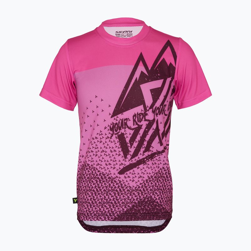 Tricou de ciclism pentru copii  SILVINI Denni plum/pink 5