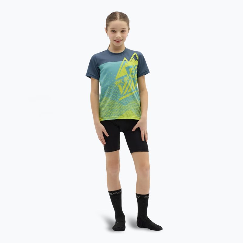 Tricou de ciclism pentru copii SILVINI Denni neon/blue 2