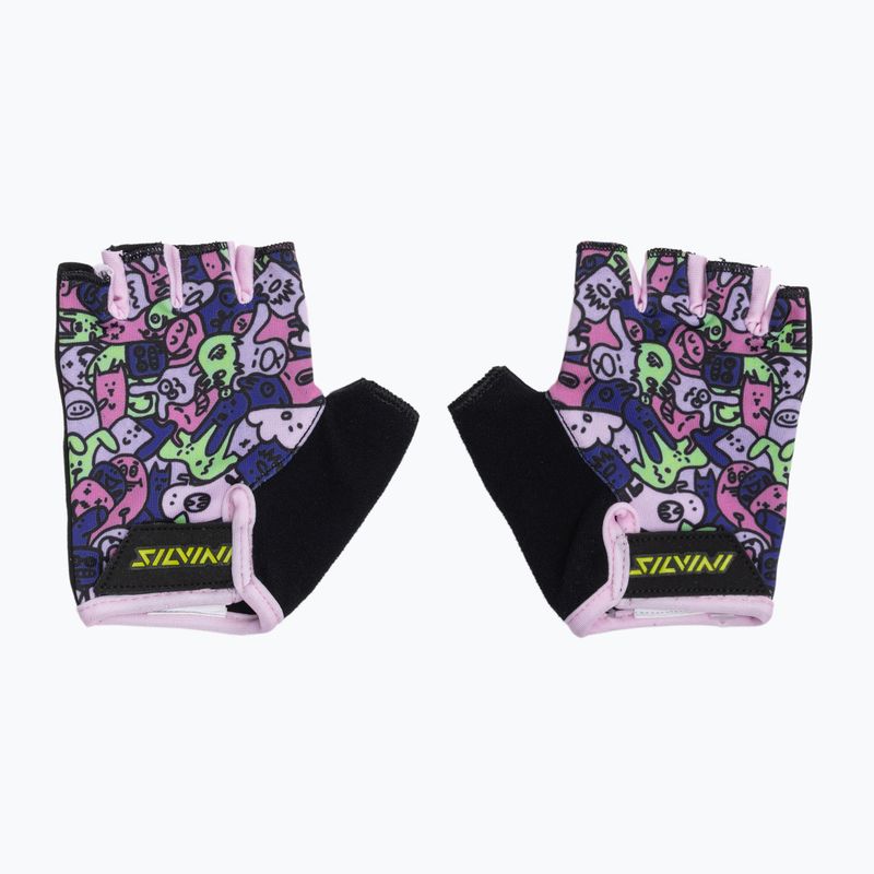 Mănuși de ciclism pentru copii SILVINI Locri blush/green 2