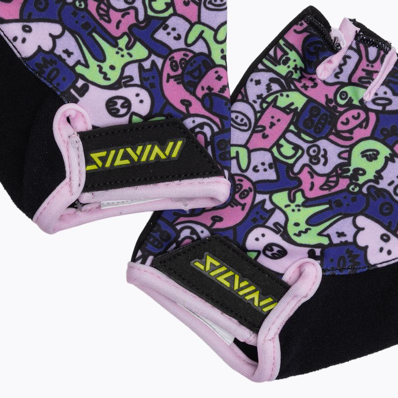 Mănuși de ciclism pentru copii SILVINI Locri blush/green 4