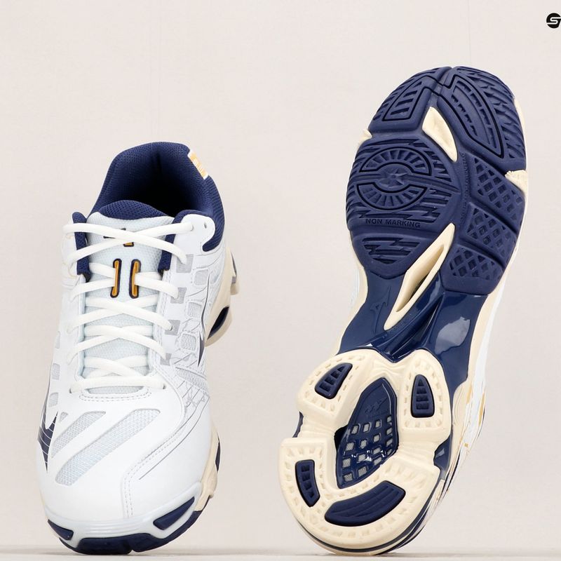 Pantofi de volei pentru bărbați Mizuno Wave Voltage alb / panglică albastră / mp gold 13