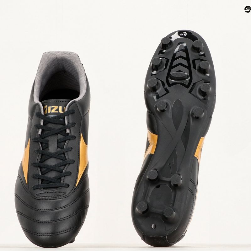 Mizuno Morelia II Club MD ghete de fotbal pentru bărbați negru/aur/umbră întunecată 13