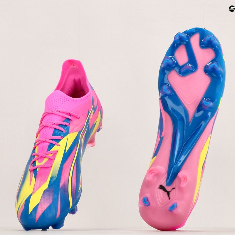 Cizme de fotbal pentru bărbați PUMA Ultra Ultimate Energy FG/AG roz luminos/albastru ultra/galben alertă 20