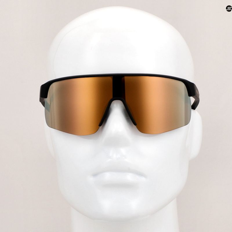 Ochelari de ciclism Red Bull Spect Dakota din cauciuc negru/fumuri cu oglindă aurie 8