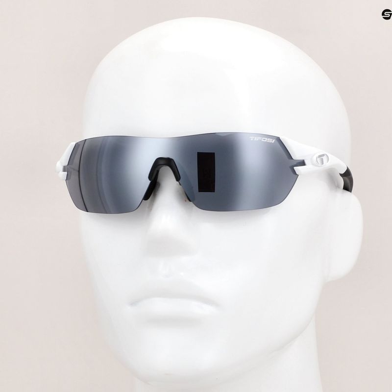 Ochelari de ciclism Tifosi Slice mat alb/frumos/roșu/roșu/clear 8