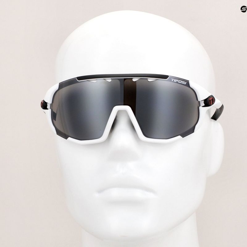 Ochelari de ciclism Tifosi Sledge alb mat/frumos/roșu/roșu transparent 9