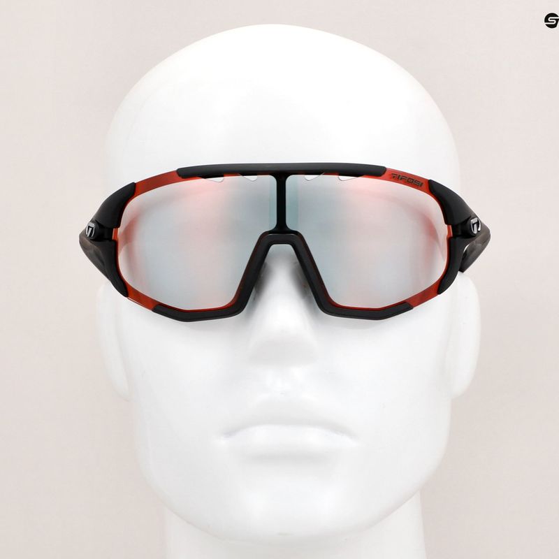 Ochelari de ciclism fotocromici Tifosi Sledge Fototec negru mat/roșu clarion roșu pentru ciclism 9