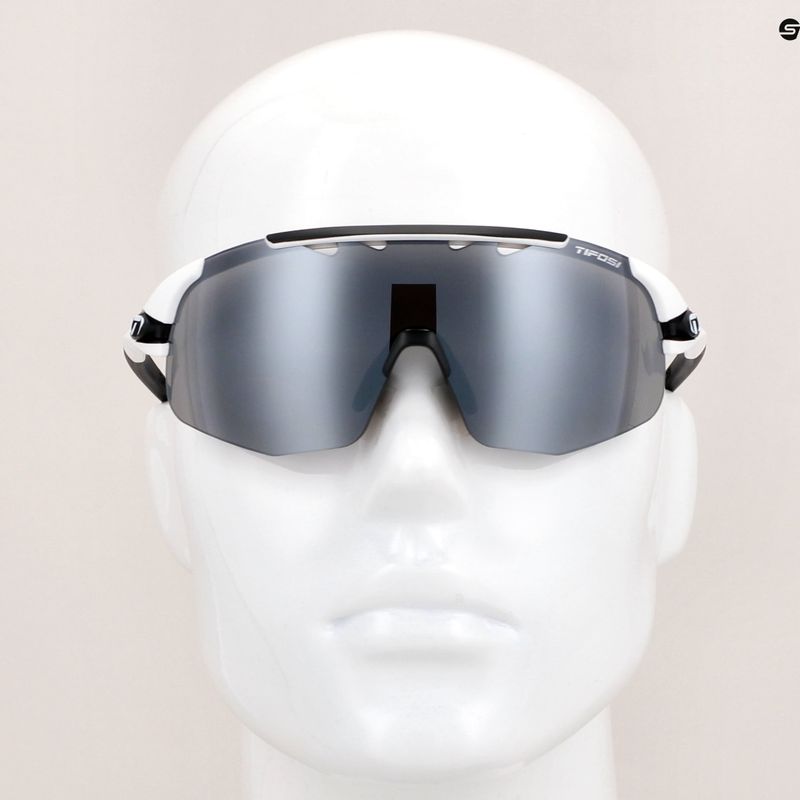 Ochelari de ciclism Tifosi Sledge Lite alb mat/frumos/roșu/roșu transparent 11