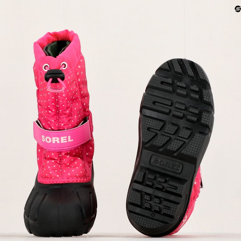 Sorel Flurry Print Girls fucsia fizz/black cizme de trekking pentru copii 16