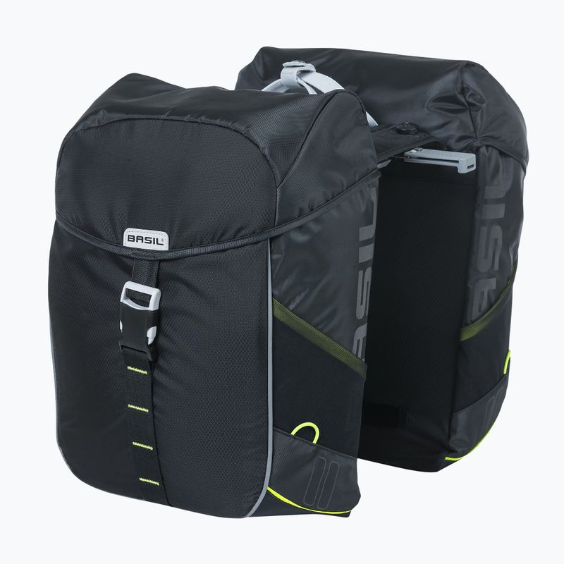 Geantă de bicicletă Basil Miles Double Bag 32 l black/lime