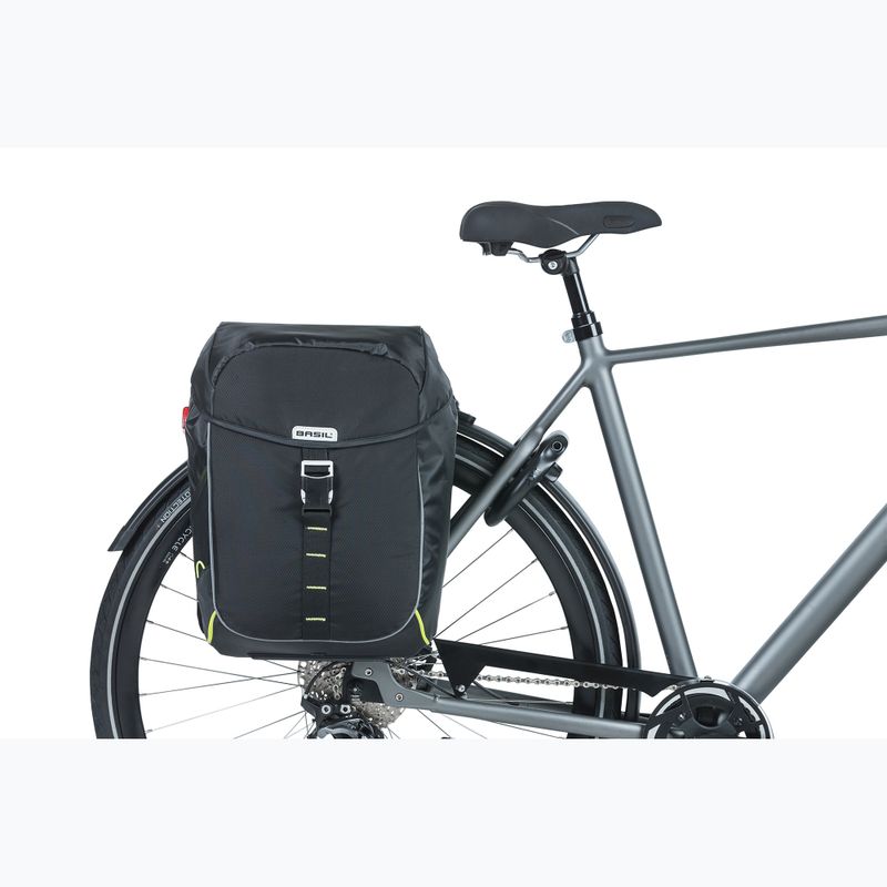 Geantă de bicicletă Basil Miles Double Bag 32 l black/lime 5