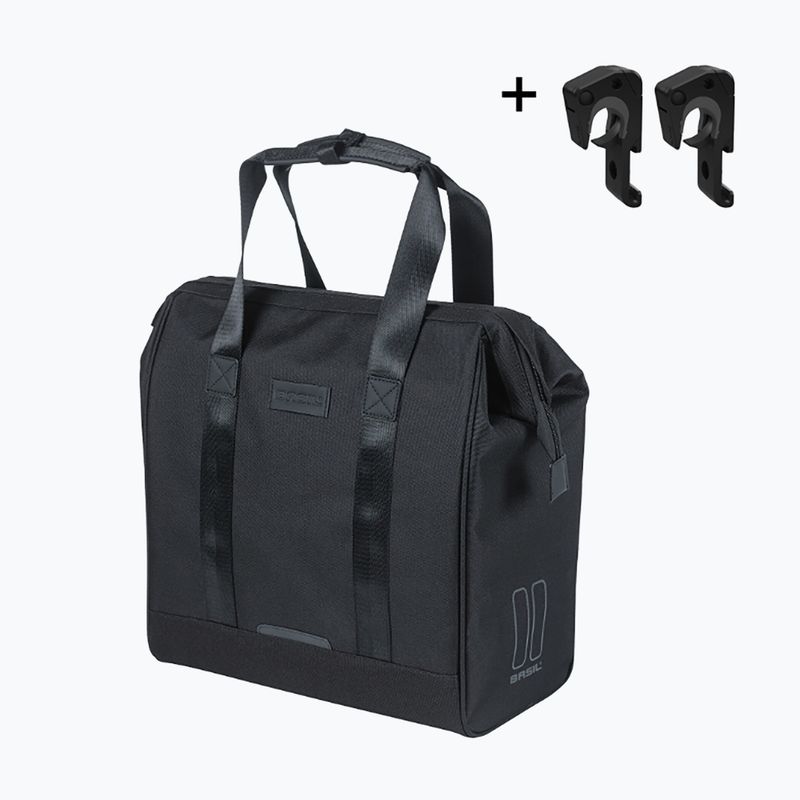 Geantă de bicicletă Basil City Grand Shopper MIK Hooks 23 l black 2