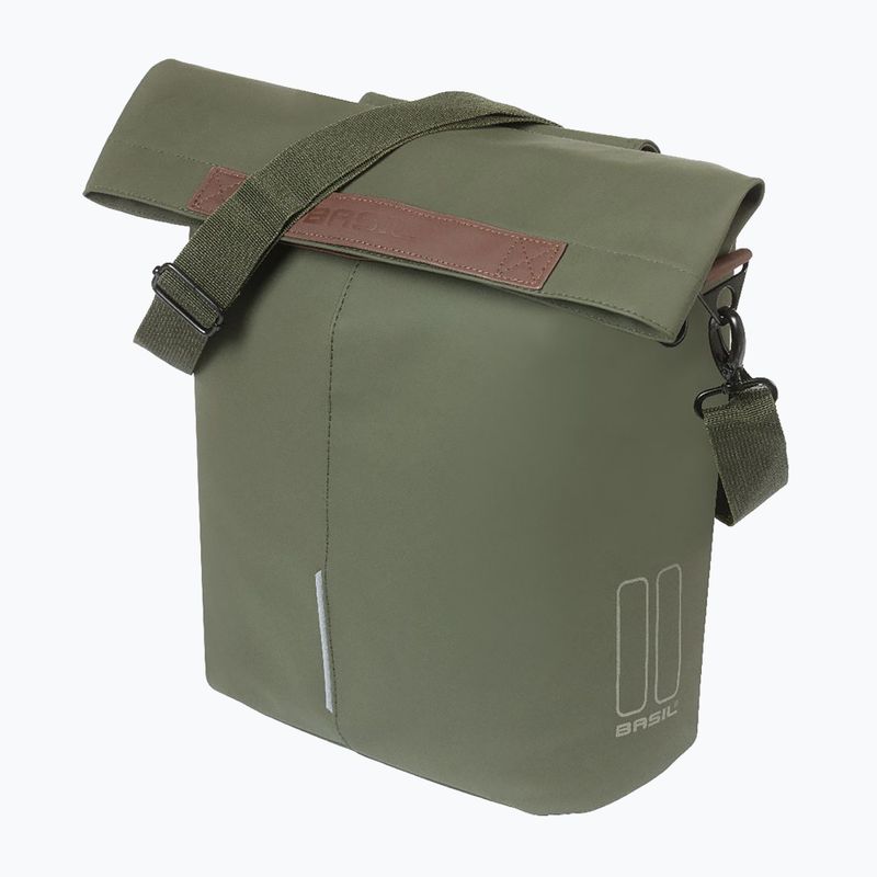 Geantă de ciclism pe portbagaj Basil City Shopper Vegan Leather 16 l moss green 2