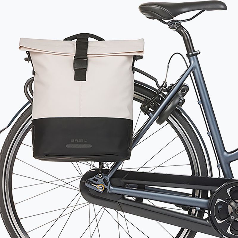 Geantă de bicicletă Basil Cove Shopper MIK Hooks 16 l off white/black 6